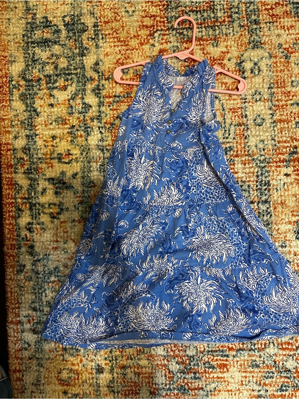 Lilly Pulitzer Blue and White Floral Sleeveless Sundress